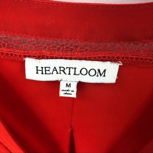 Heartloom Pyra Lace Trim Blouse Top Womens Medium Flowy Boho Holiday Lightweight - Picture 6 of 10